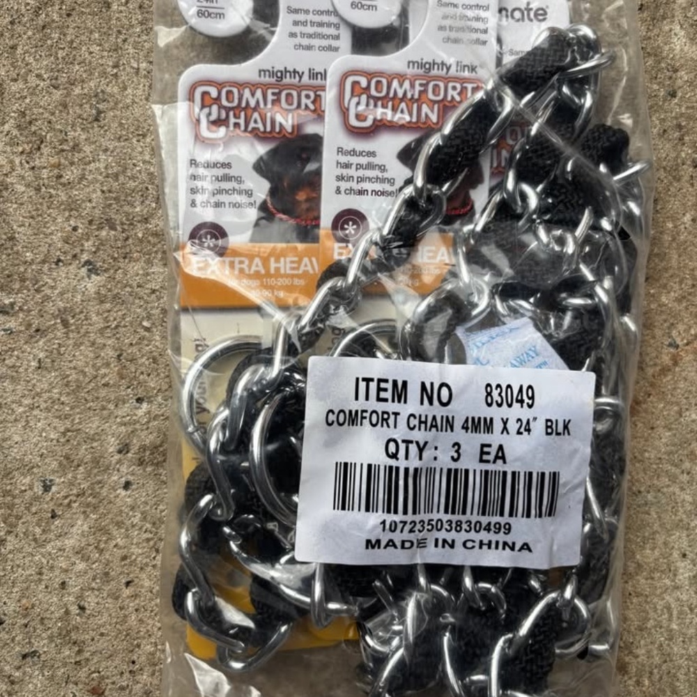 3 Packages JW Pet Company Aspen Pet Comfort Chain Training 4mm x 24" Black Petma